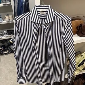 Suitsupply Navy Striped Men's Shirt (Extra slim 16.5)